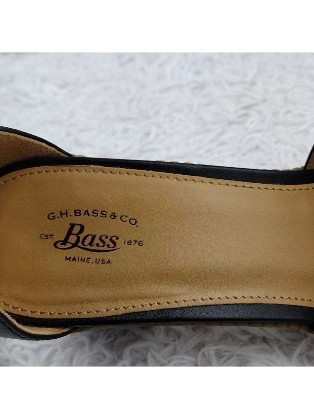 G.H. Bass & Co. Penelope Black Open Toe Ankle Strap Block High Heel Sandal Shoe - Picture 9 of 15